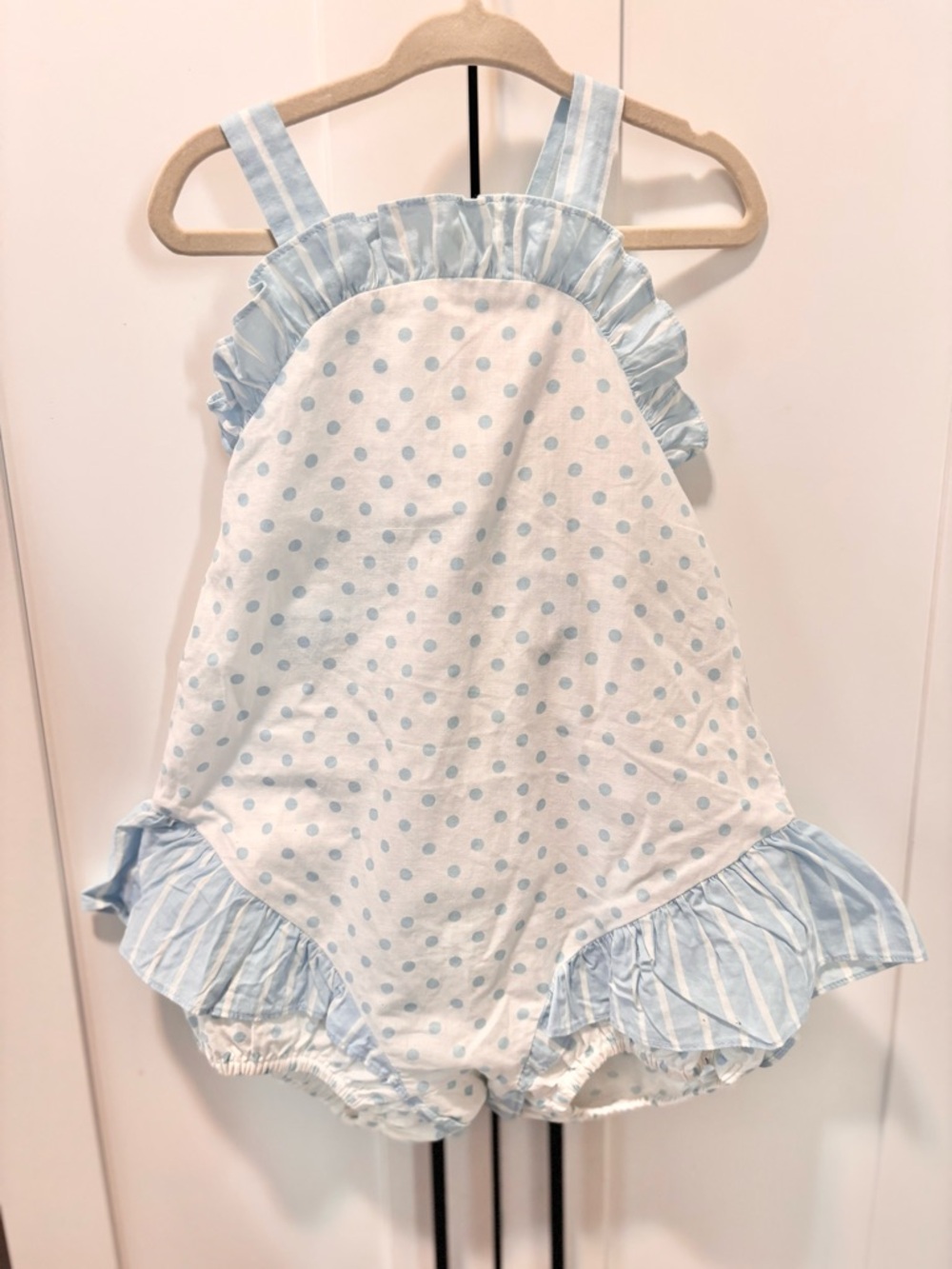 Ruffle Light Blue Cotton Dress